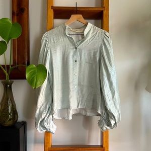 NWT Jen’s Pirate Booty SZ S Silver Blue Blouse!